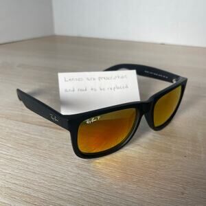 Ray-Ban RB4165 Justin 622/6Q Sunglasses Rubber Red Mirror Amazing Cond 54-16-145